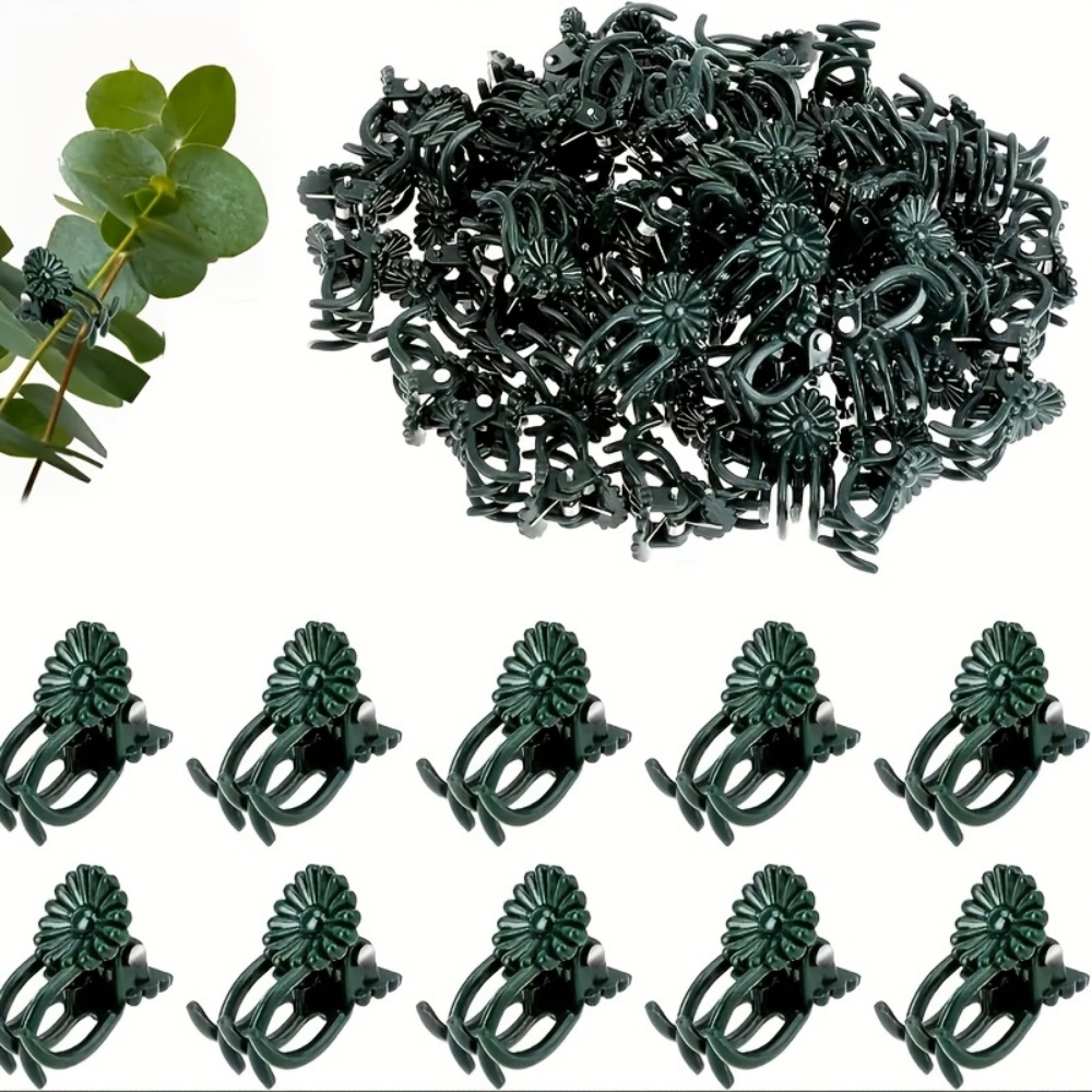 Plant Parenting - 100個の蘭や蔓の園芸用植物クリップ、耐久性のあるPP製支柱クリップ、屋内および屋外の庭園に最適、植物固定アクセサリー
