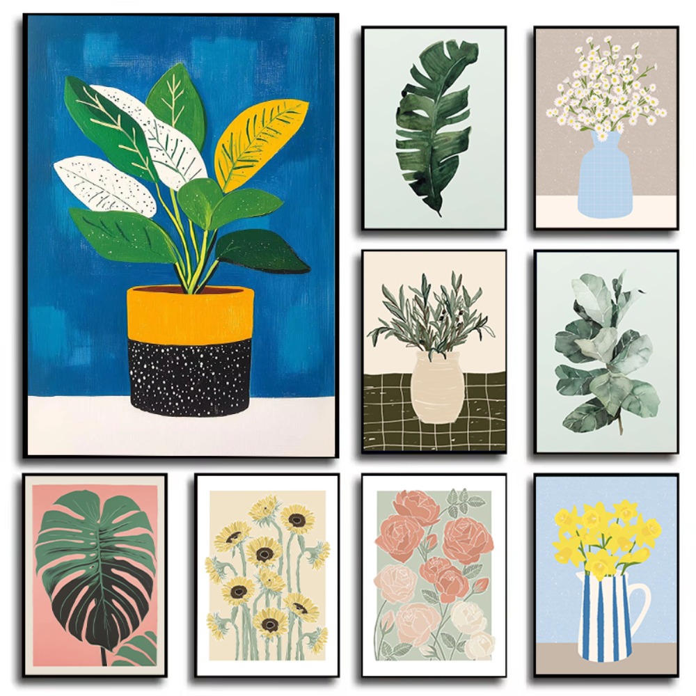 庭の花瓶アートポスター花植物イラストプリントキャンバス絵画壁 - Plant Parenting のレビューと価格